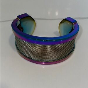 Rebecca Minkoff Iridescent Mesh Cuff Bracelet